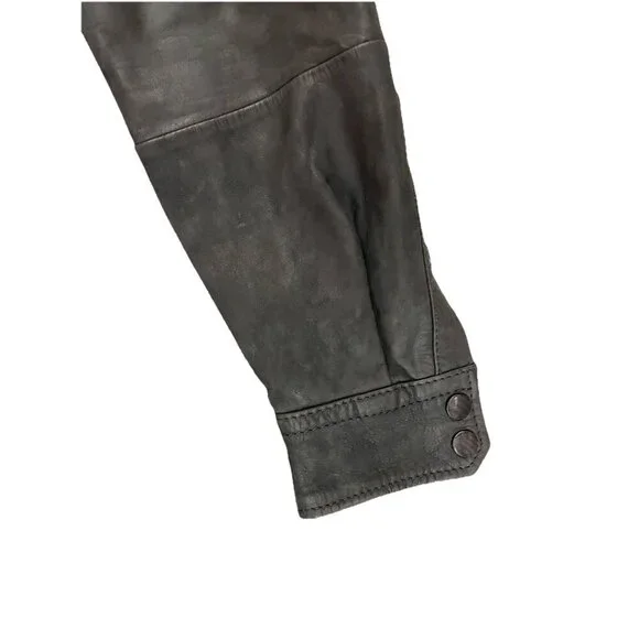 VTG Diesel Mens Cowhide Leather Moto Bomber Jacket Size S black - Picture 4 of 12